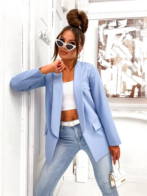 Royalfashion Жіночий блейзер без застібки Елегантний