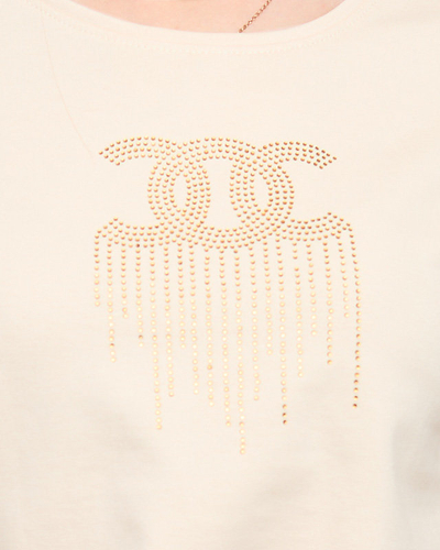 Béžový dámský sportovní set s kubickou zirkony - Oblečení