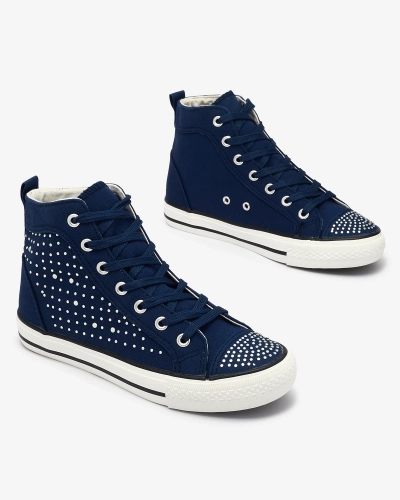 Темно-сині кросівки з цирконами Totulu- Footwear