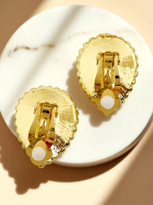 Royalfashion Жіночі сережки-кліпси з кристалом і цирконієм