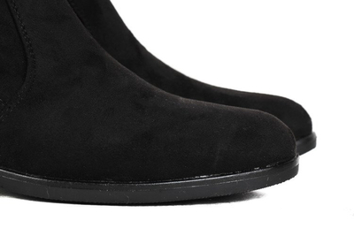 Czarne, zamszowe kozaki - Obuwie