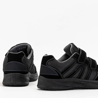 Чорно-сірі чоловічі кросівки на липучках Baikis