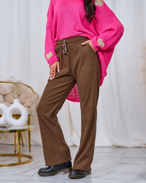 Жіночі вельветові штани Royalfashion Brown