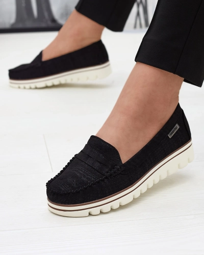 Чорні жіночі мокасини з блискучим покриттям Metiga - Взуття