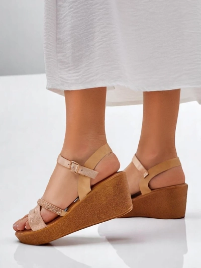 Dámské platformové sandály Royalfashion s kamínky a třpytem Eclat