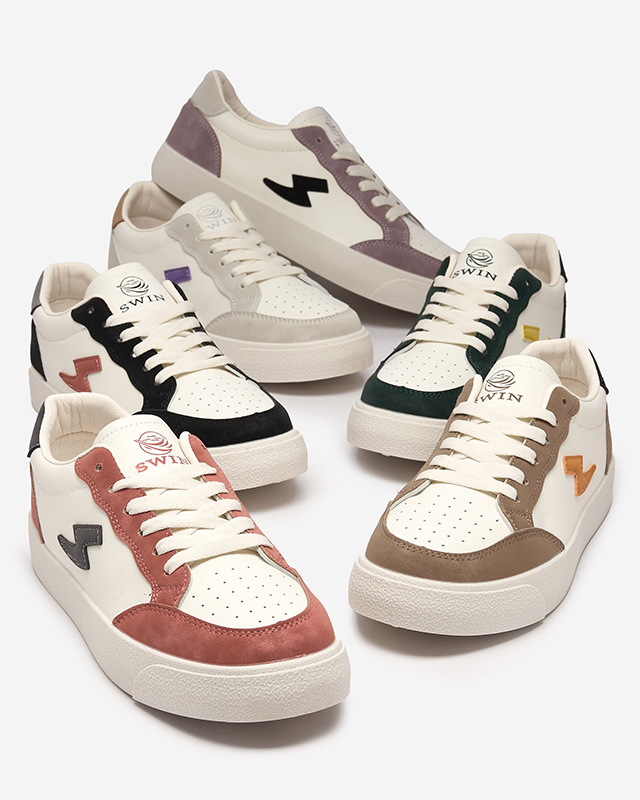 Bílé a hnědé sportovní tenisky pro ženy Rozzuci- Obuv