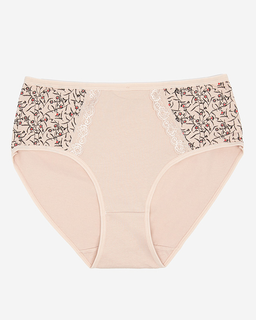 Труси жіночі з принтом бежевого кольору. PLUS SIZE - Нижня білизна