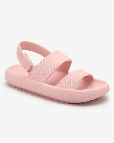 Royalfashion Světle růžové dětské gumové sandály na suchý zip Flexi Steps