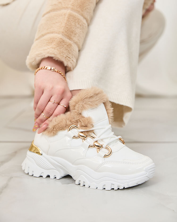 Royalfashion White Carucca zateplené dámské tenisky