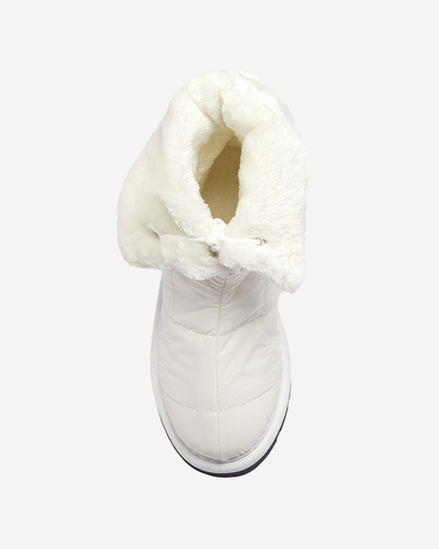 Bílá dámská obuv a'la snow boots Amirfu- Obuv