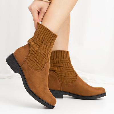 Hnědé dámské boty a'la sock Asencion - Obuv