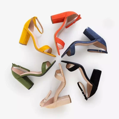 OUTLET Tmavě modré dámské sandály na sloupku Anniet - Obuv