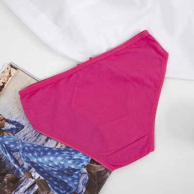 Жіночі трусики в кольорі фуксія з мереживом - Нижня білизна