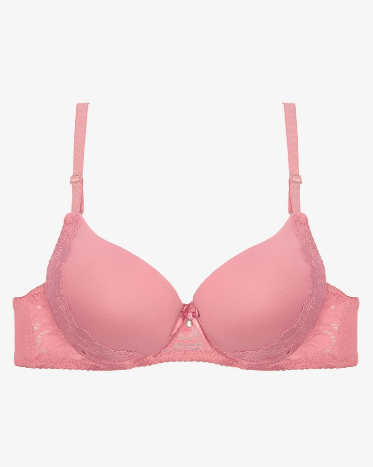 Hladká dámská krajková podprsenka v tmavě růžové barvě - Spodní prádlo