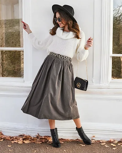 Dámská midi sukýnka Royalfashion a' la džínovina