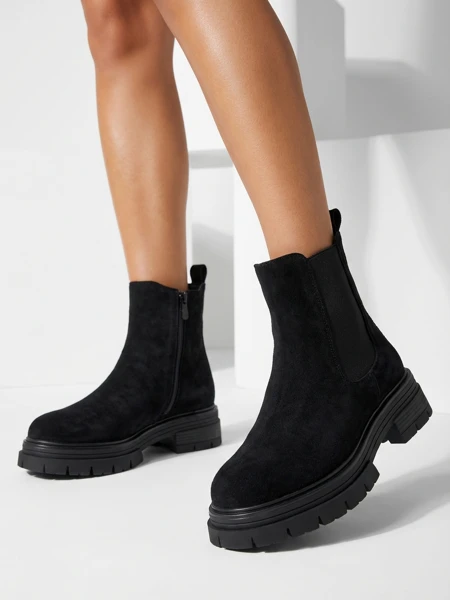 Dámské kotníkové boty a'la Chelsea boots z eko-semiše Lunvor