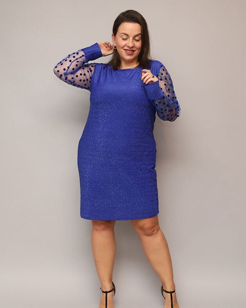 Блискуча сукня до коліна зеленого кольору PLUS SIZE- Одяг