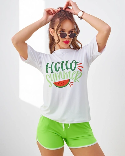 Royalfashion жіночий спортивний комплект з футболкою та шортами Hello Summer