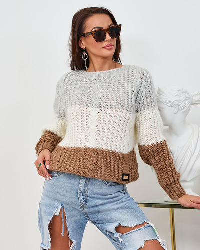 Светр жіночий у смужку Royalfashion сірий