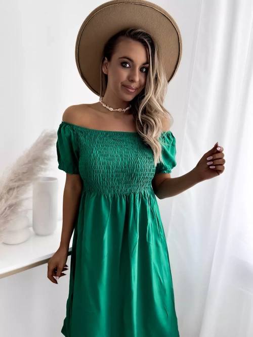 Зелена жіноча міні-сукня а-ля хіспанка - Одяг