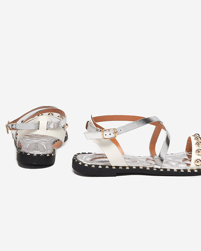 Bílé dámské sandály s tryskami od Hanim- Footwear