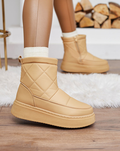 Royalfashion Světle hnědé dámské boty a'la snow boots Kacecica
