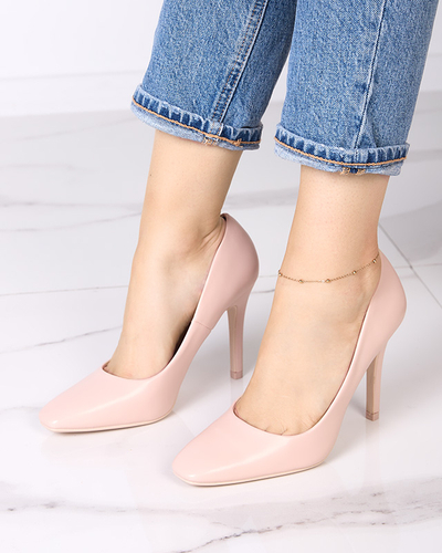 Бежеві жіночі туфлі з квадратним носиком Vaseka