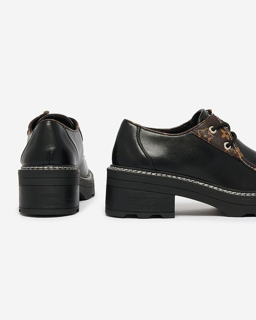 Royalfashion Чорні жіночі напівчеревики на суцільній підошві Dobbin