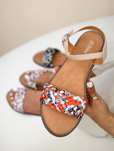 Royalfashion Dámské sandály na ploché podrážce ColorStrap