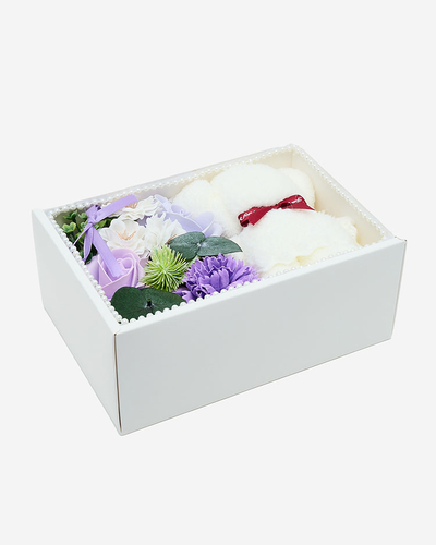 Royalfashion Flowerbox Květiny v krabičce s medvídkem