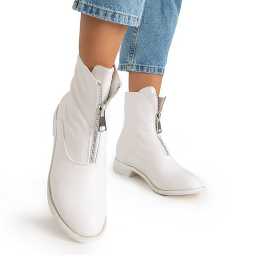 Жіночі білі чоботи на підборах Клюнія - Взуття