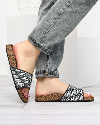 Чорні жіночі тапочки з тканинним поясом Rkieta - Взуття