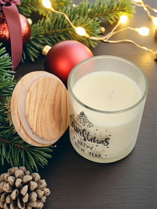 Святкова свічка запашна Merry Christmas Happy New Year