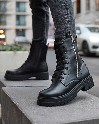 Černé dámské boty bagger s plochou podrážkou Fetisa - Obuv