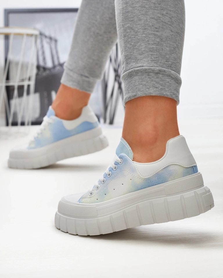 Modré dámské tenisky s potiskem Lonoll- Obuv