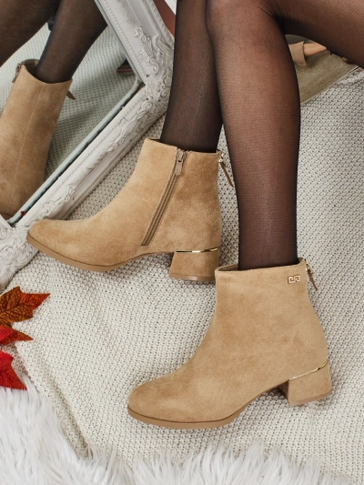 Dámské kotníkové boty eko semišové na sloupku Arshinea