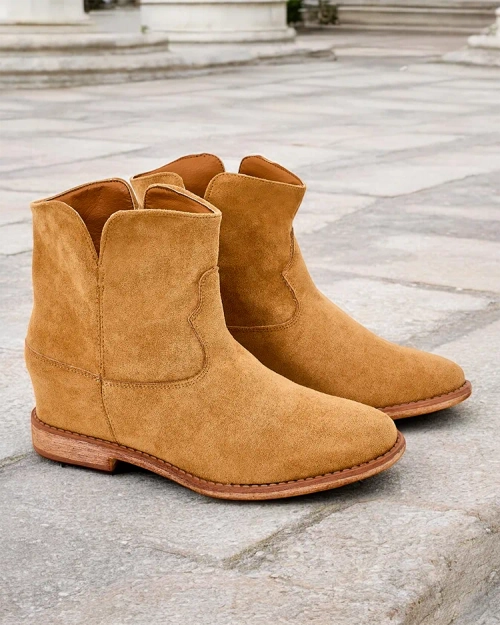 Ботфорти Royalfashion у ковбойському стилі на прихований клиновий каблук Blueston