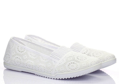 Białe baleriny slip-on - Obuwie