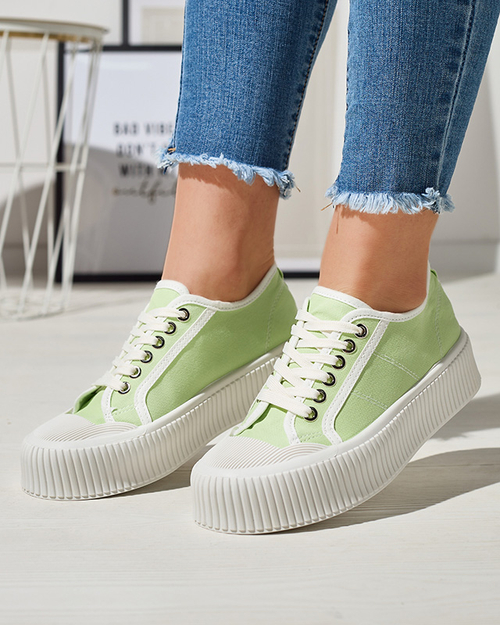 Зелені жіночі кросівки на суцільній підошві Ozerika - Взуття