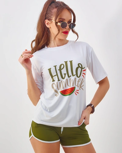 Royalfashion Жіночий спортивний комплект з футболкою та шортами Hello Summer