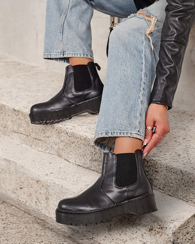 Royalfashion Dámské kožené boty Movitas eko