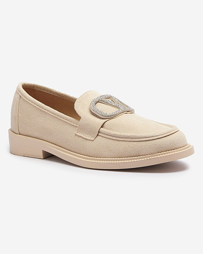 Бежеві жіночі мокасини з орнаментом Fogras- Footwear