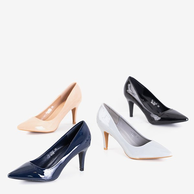 Béžové a růžové lakované lodičky na jehlovém podpatku Brucie - Boty