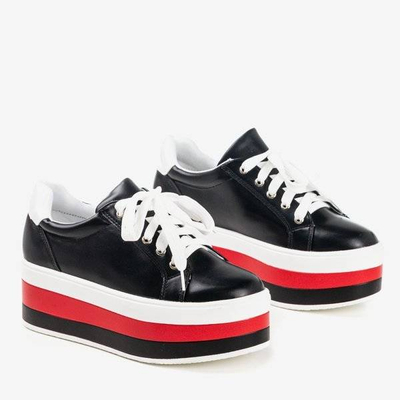 OUTLET Černé sportovní tenisky na platformě Dishye - obuv