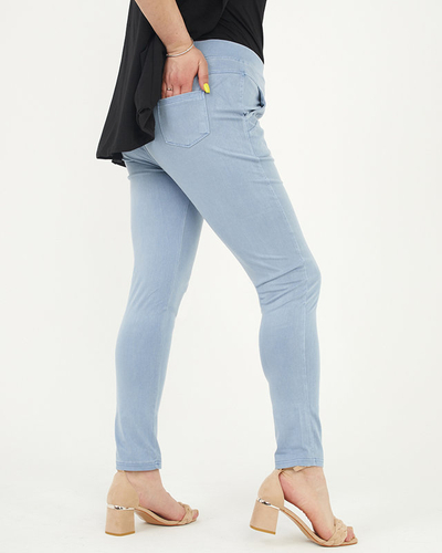 Modré dámské treginy PLUS SIZE - Oblečení