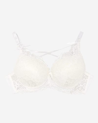Бюстгальтер жіночий з мереживом кольору екрю - Білизна
