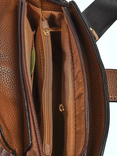 Жіноча сумка Aurelia – темно-коричнева, екологічна патентна шкіра, 22x20 см