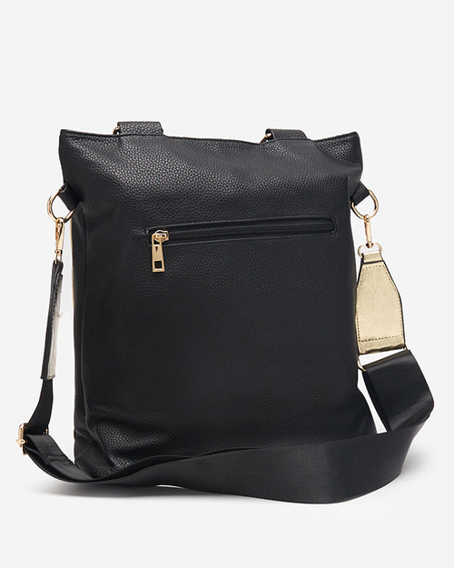 Чорно-золота жіноча середня сумка з екошкіри - Аксесуари