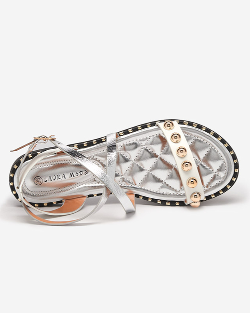 Білі жіночі босоніжки з форсунками від Hanim-Footwear