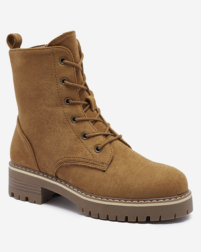 Hnědé dámské traperky Priviea - Obuv